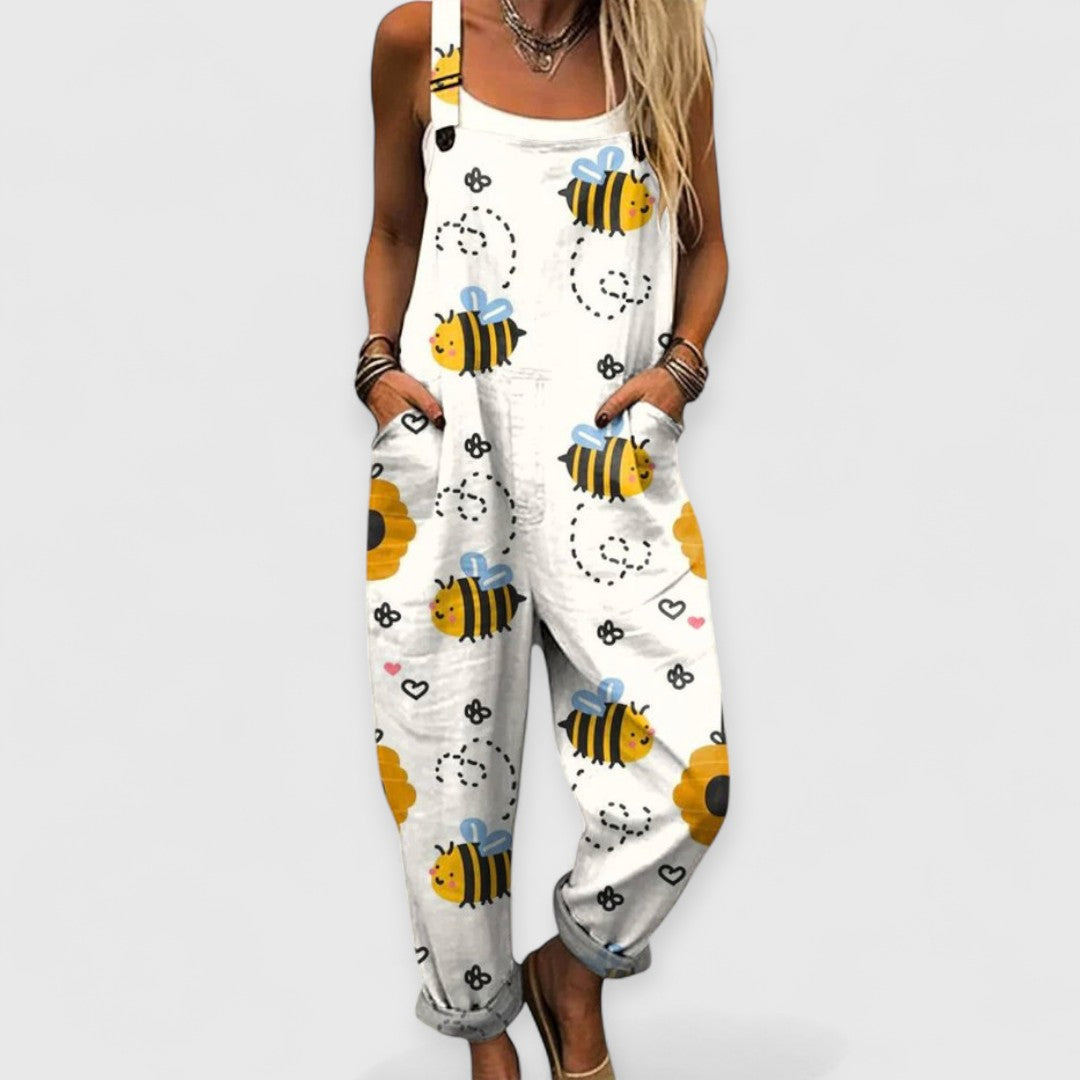 Bee Chic - Casual Floral Jumpsuit