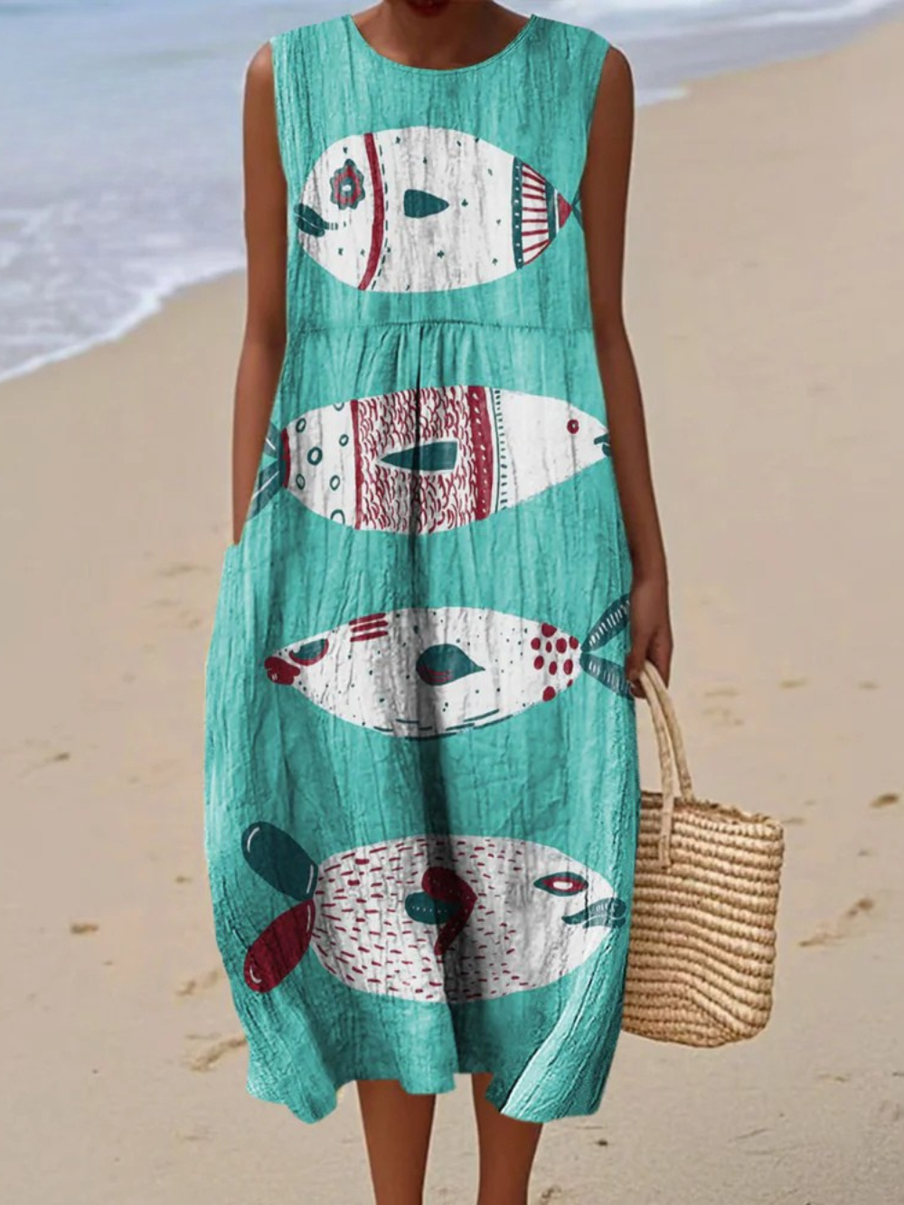 Yasmine – Vintage Artistic Print Dress