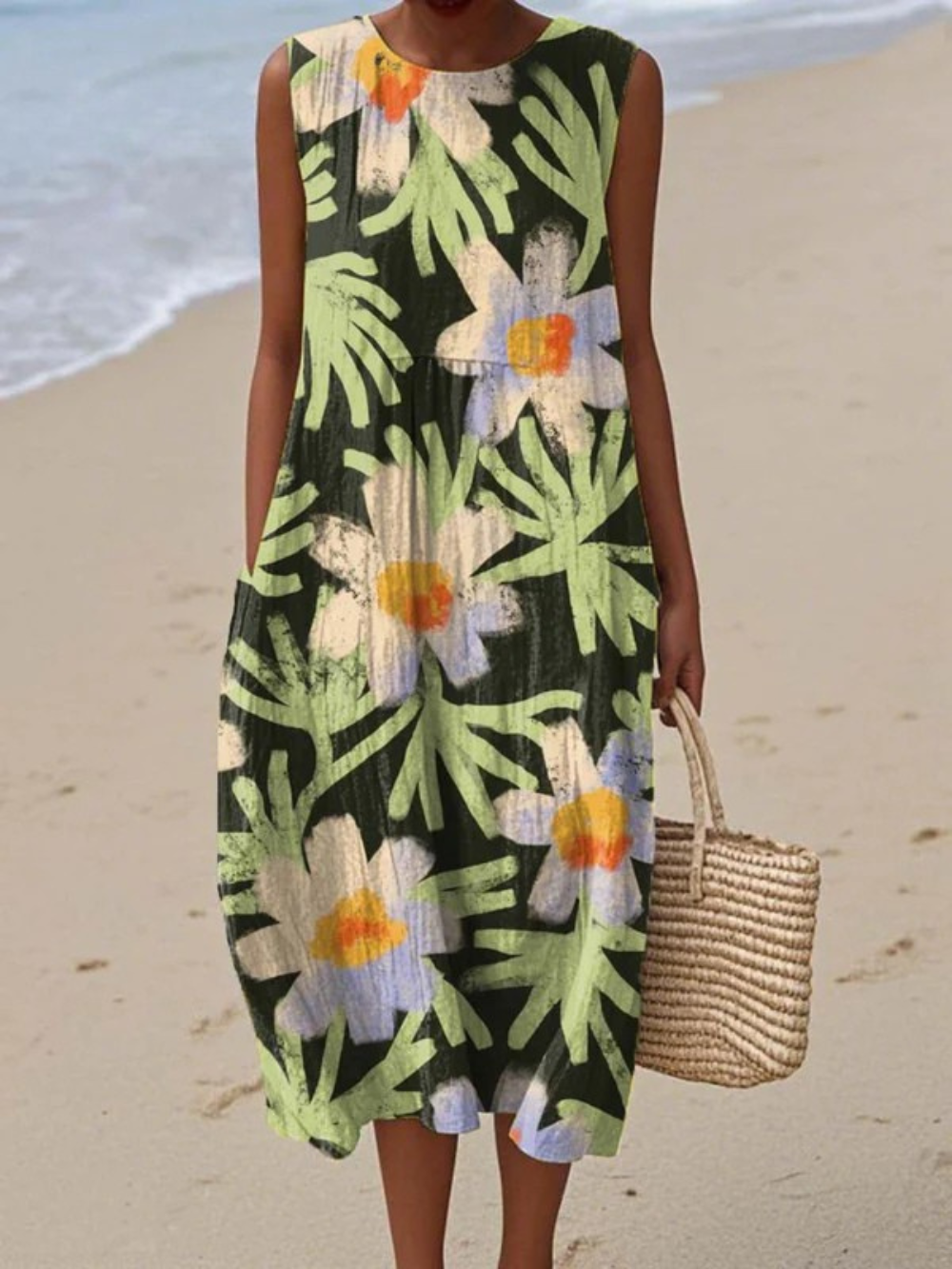 Simone – Vintage Artistic Print Dress