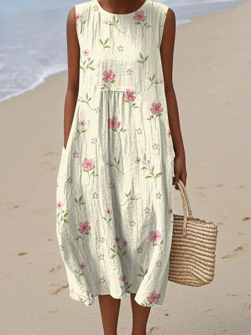 Elsie | Soft Petal Sleeveless Floral Dress