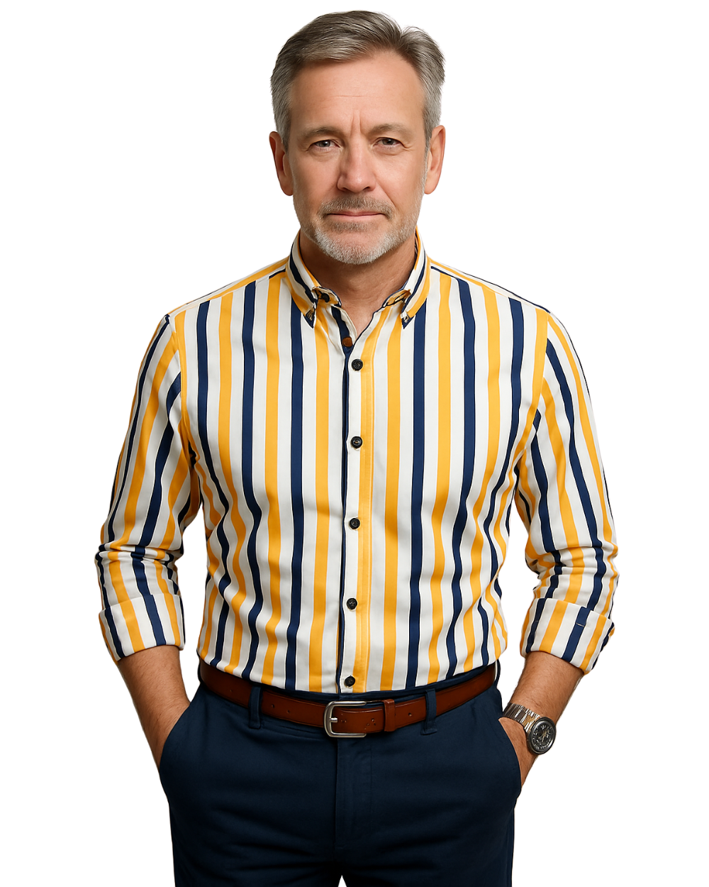 Stravino – Men’s Bold Stripe Dress Shirt