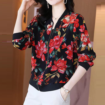 Sophia™ - Comfortable Floral Print Long Sleeve Jacket