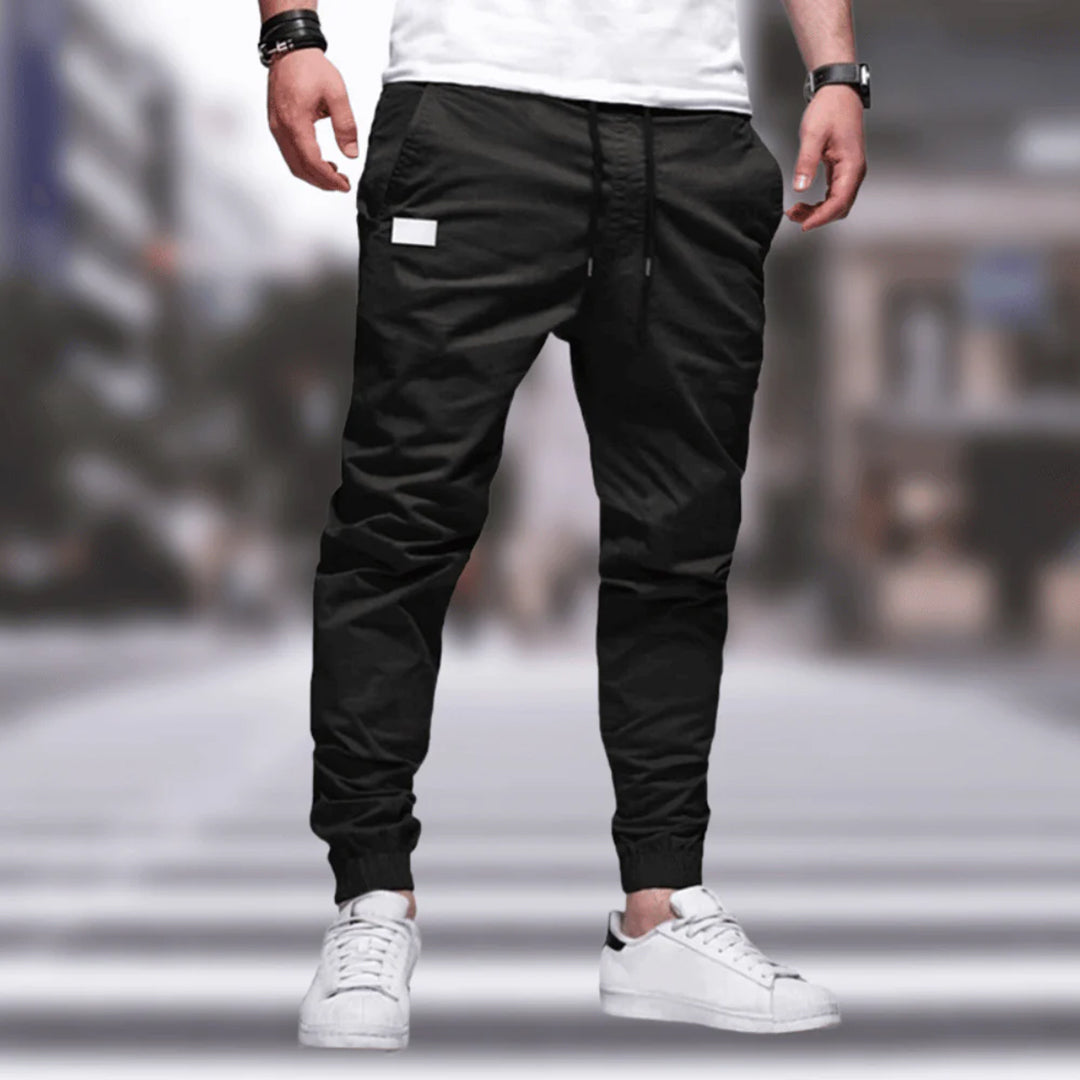 Men’s Cargo Pants – Relaxed Fit – Tapered Leg – Cotton Blend – Drawstring Waist – Ribbed Cuffs