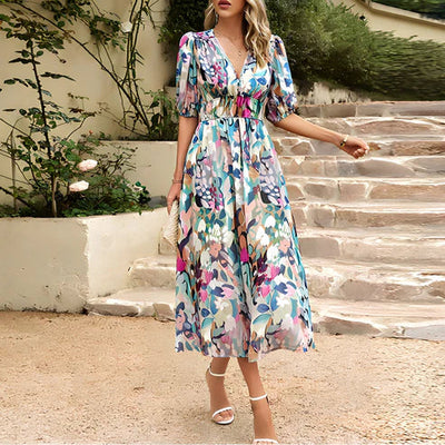 Eleanor | Floral Puff Sleeve Dress