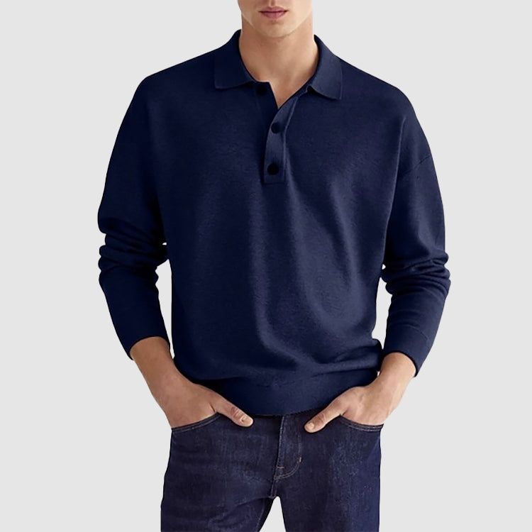 Vesuvio Notte – Long-Sleeve Polo Shirt