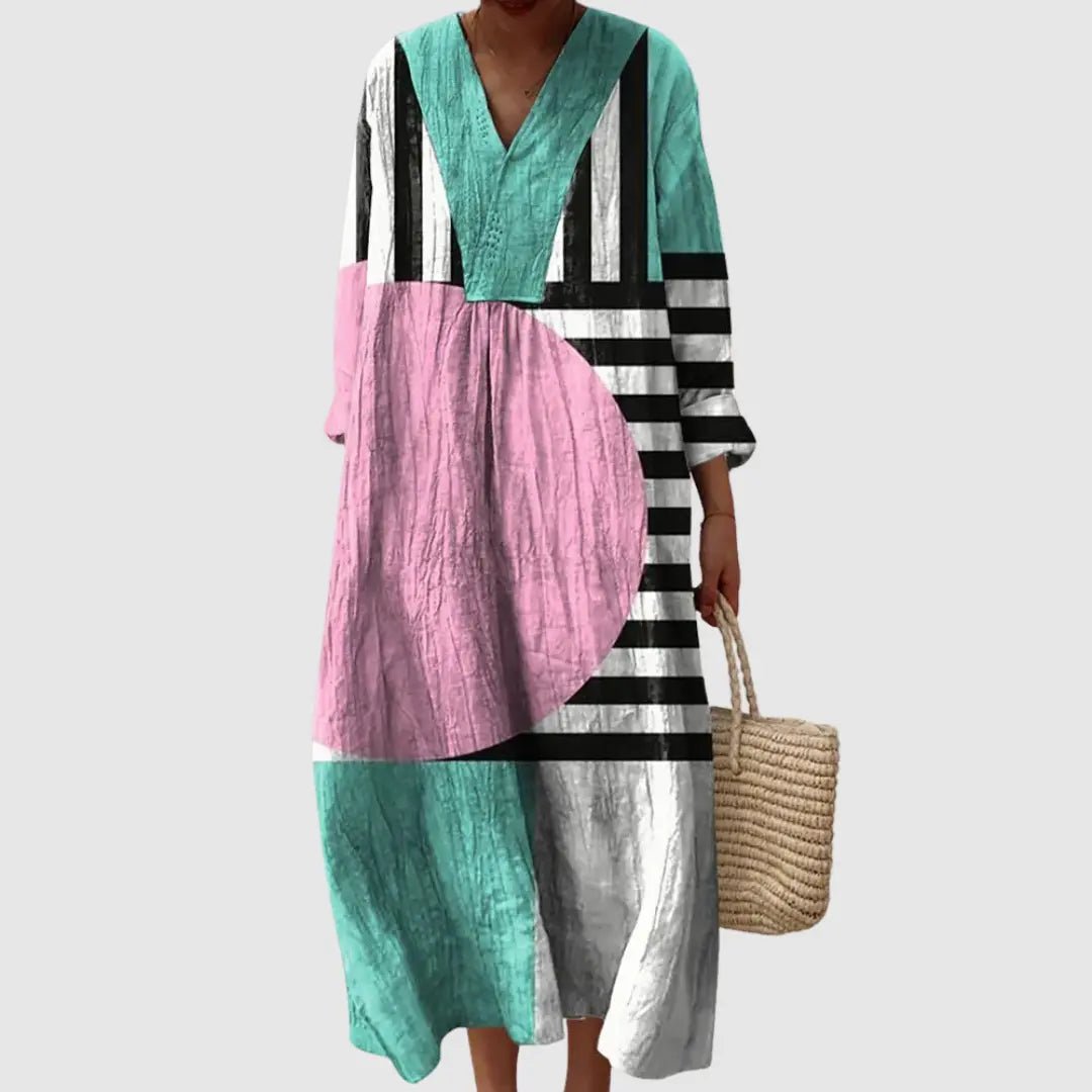 Quinn | Geo Pop Colourblock Maxi Dress