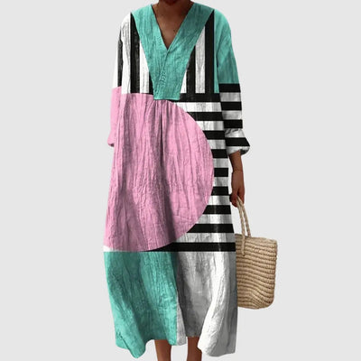 Quinn | Geo Pop Colourblock Maxi Dress