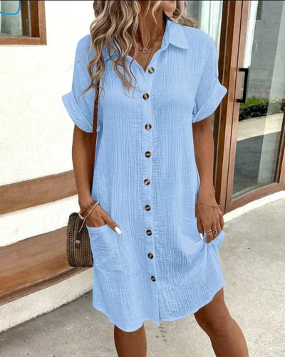 Hailey | Women’s Retro Cotton Linen Shirt Dress