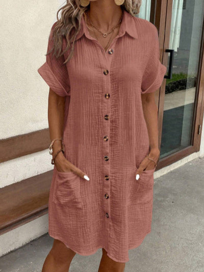Hailey | Women’s Retro Cotton Linen Shirt Dress