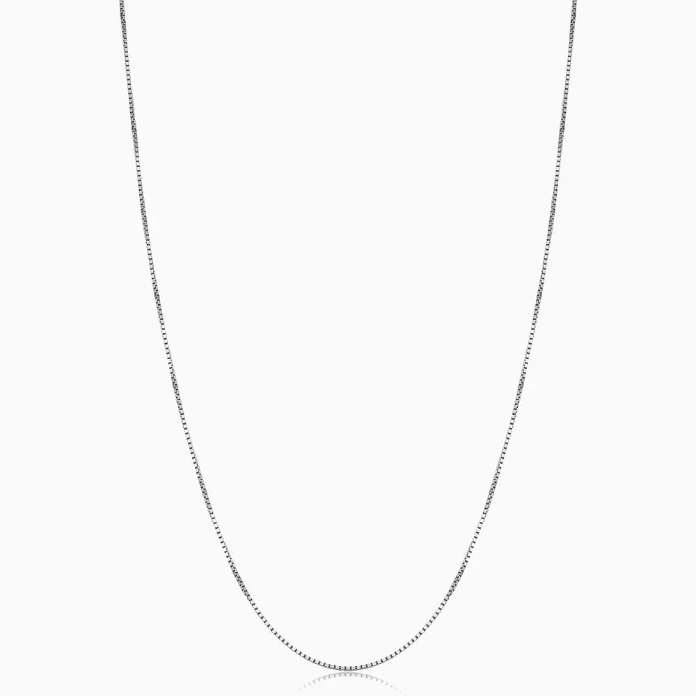 Bodega Box Necklace - White Gold 18k
