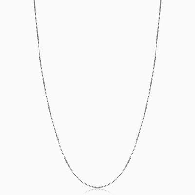 Bodega Box Necklace - White Gold 18k