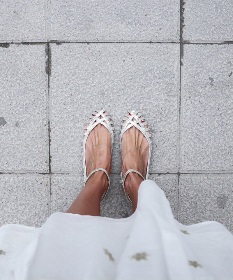 Myra | Woven Ballet Flats with Strap