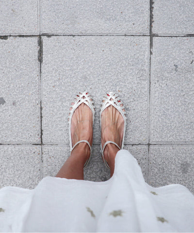 Myra | Woven Ballet Flats with Strap