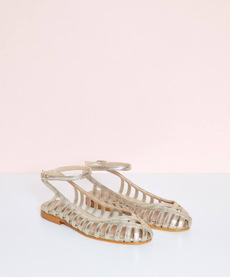 Myra | Woven Ballet Flats with Strap