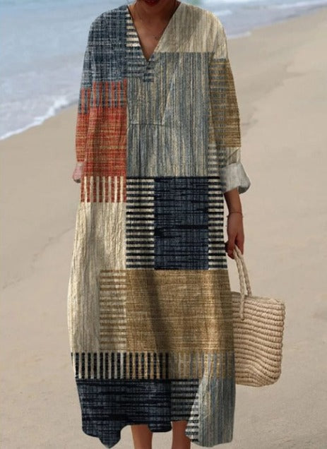 Sarah | Women's Retro Geometric Print Art Dress