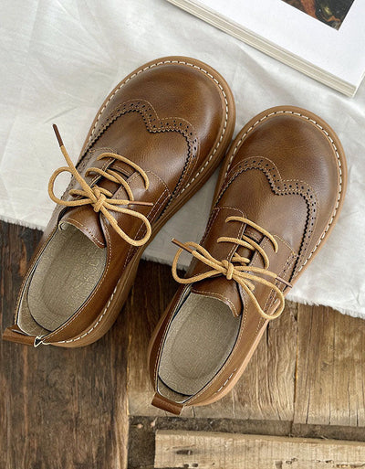 Avencea - Wide Box Brogue Style Oxford Shoes