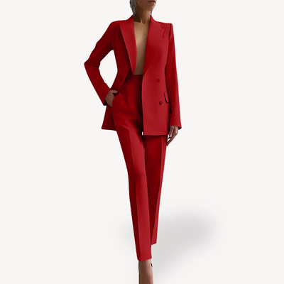 Fiona | Women’s Formal Tailored Suit Set with Long Blazer