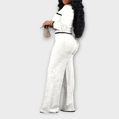 Ava - Ribbed V-Neck 2-Piece Lounge Set