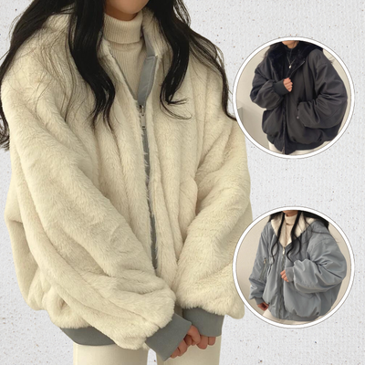 Avencea Oversized Bomber Jacket | Reversible Winter Jacket for Women