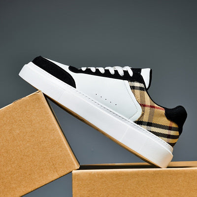 Cesare Bellandi Plaid Streetwear Leather Sneakers