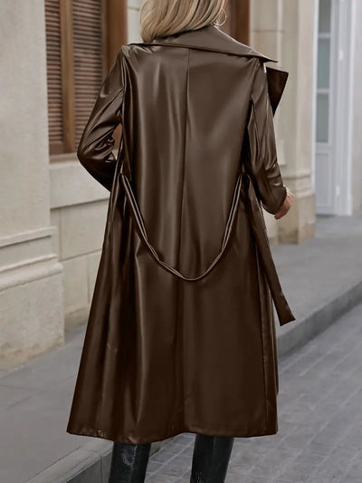 Elegant Leather Jacket Coat