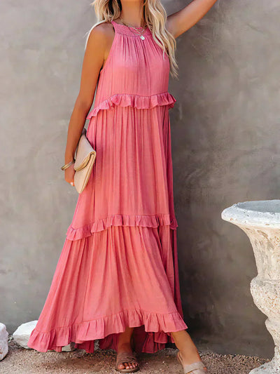 Isla | Boho Ruffle Maxi Dress