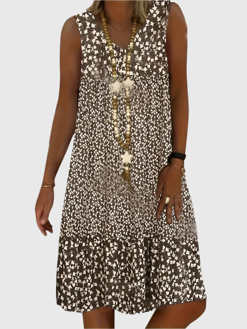 Tessa | Scarlet Petal Sleeveless Midi Dress