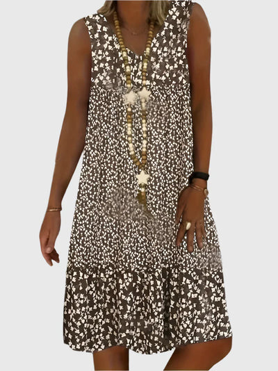 Tessa | Scarlet Petal Sleeveless Midi Dress