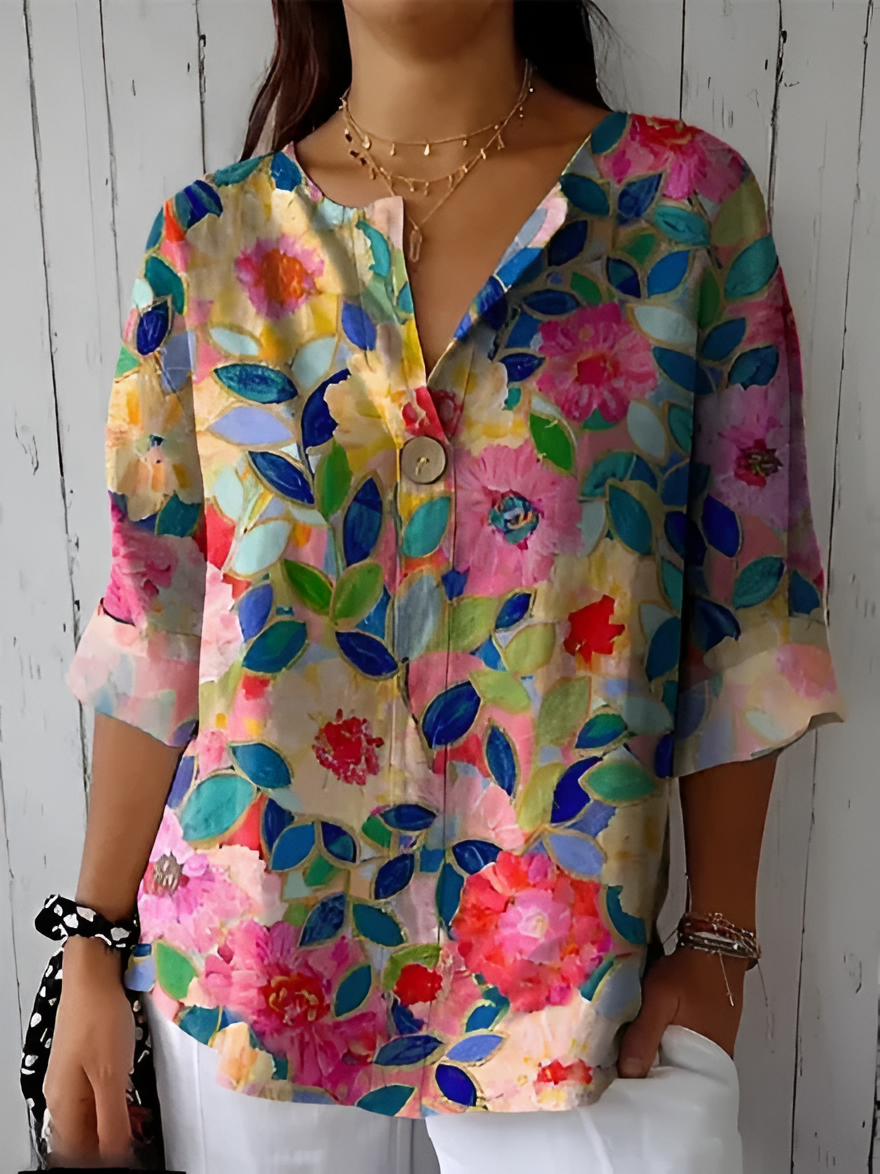 Nathalie™ | Colorful and Refined Blouse