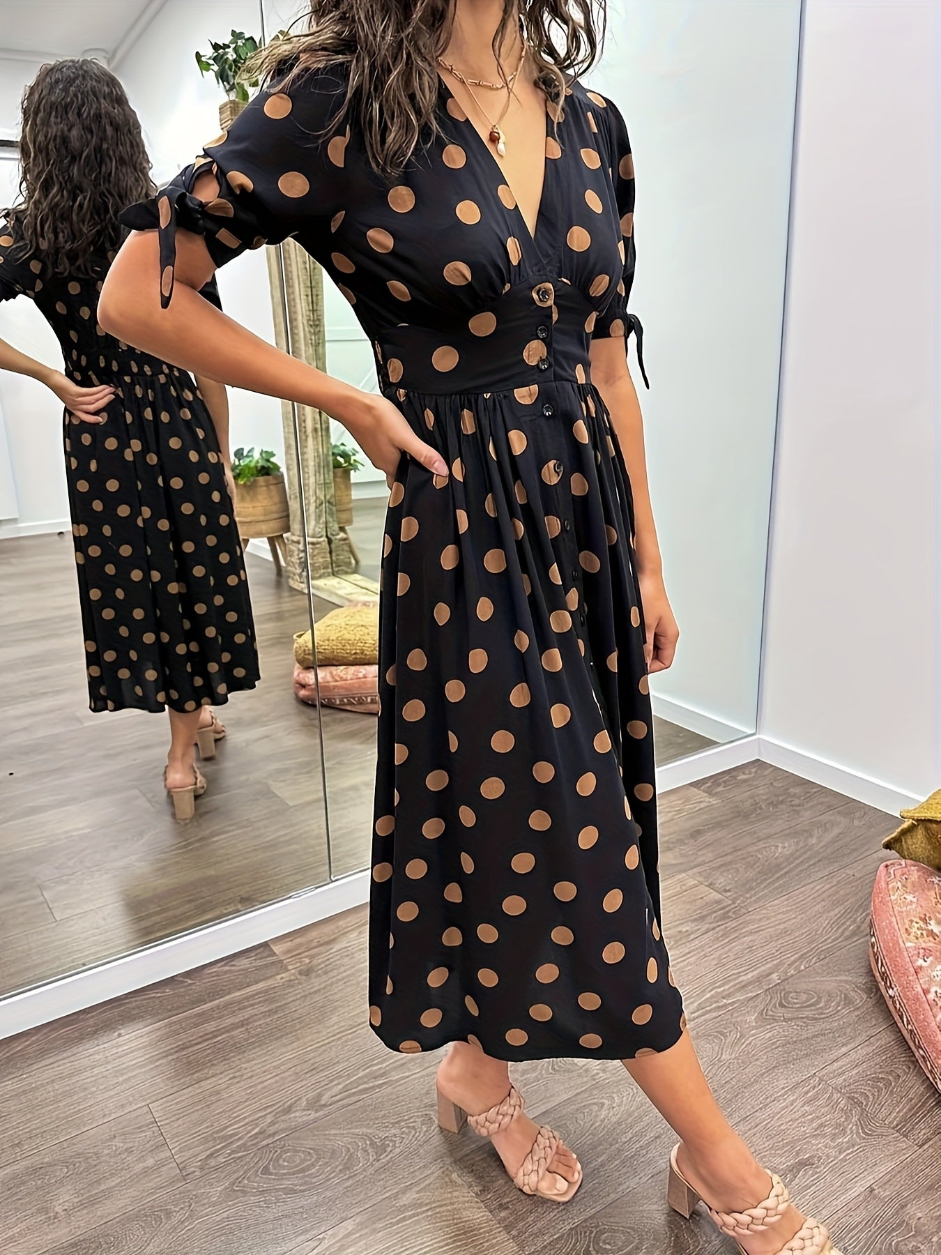 Martha | Vintage-Inspired Polka Dot Midi Dress