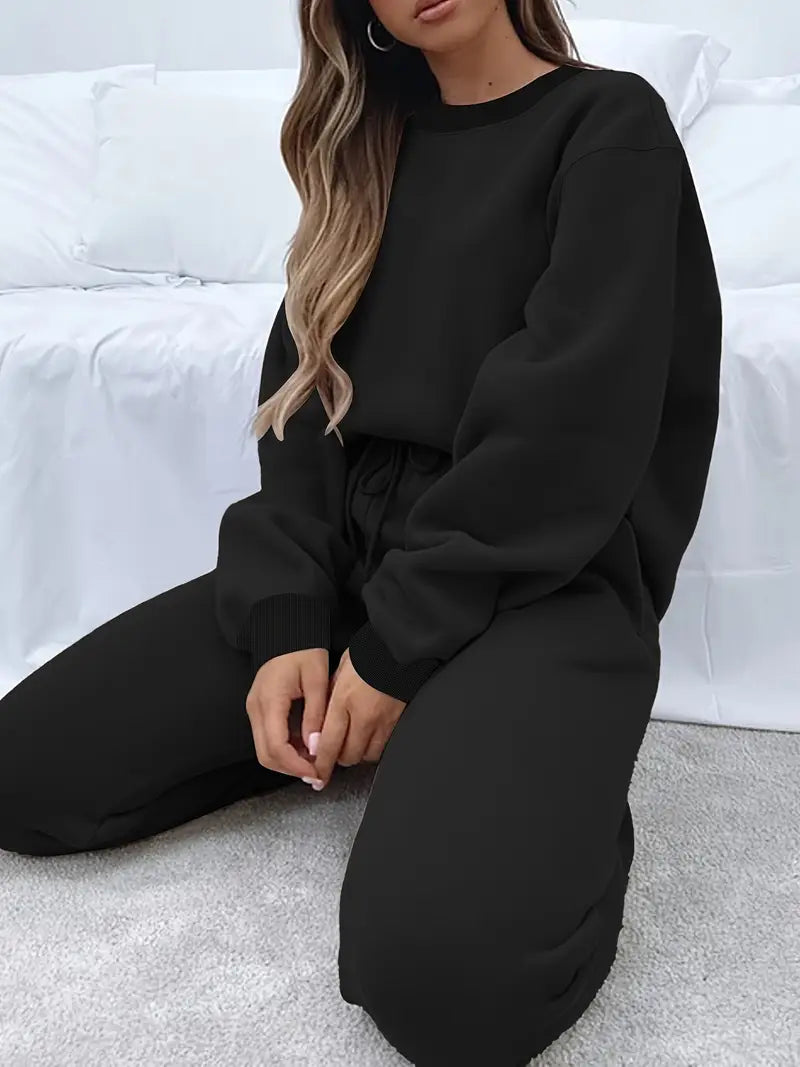 Olive | Relaxed Fit Sweatshirt & Jogger Set