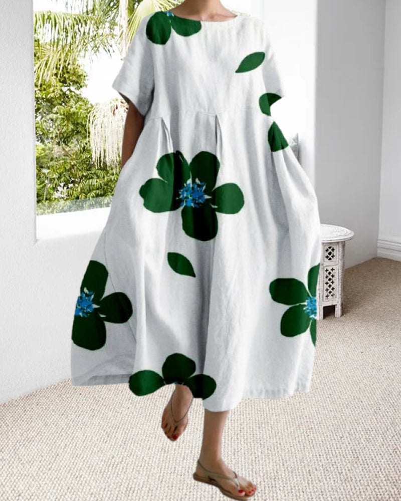 Ruzana™ | Loose Printed Dress With Short Sleeves