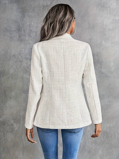 Women’s Blazer – Tailored Fit – Textured Woven – Double Breasted – Notched Lapel
