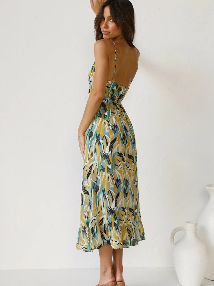 Emily™ | Floral Long Dress with Strap