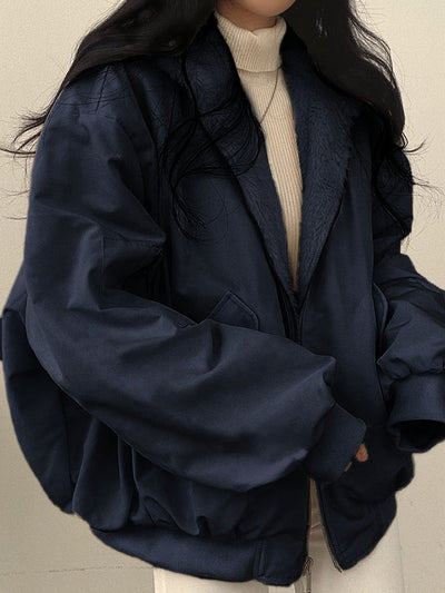 Reversible Oversized Fleece Jacket with Hood - Classic Chic and Design - Exclusive at Avencea