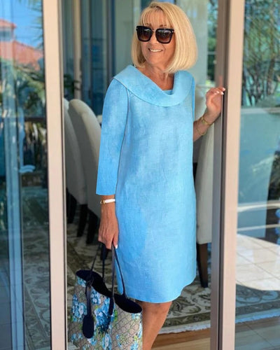 Zerena - Casual Cotton Pile Collar Dress