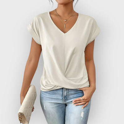 Maia -  V-Neck Tie Front Top