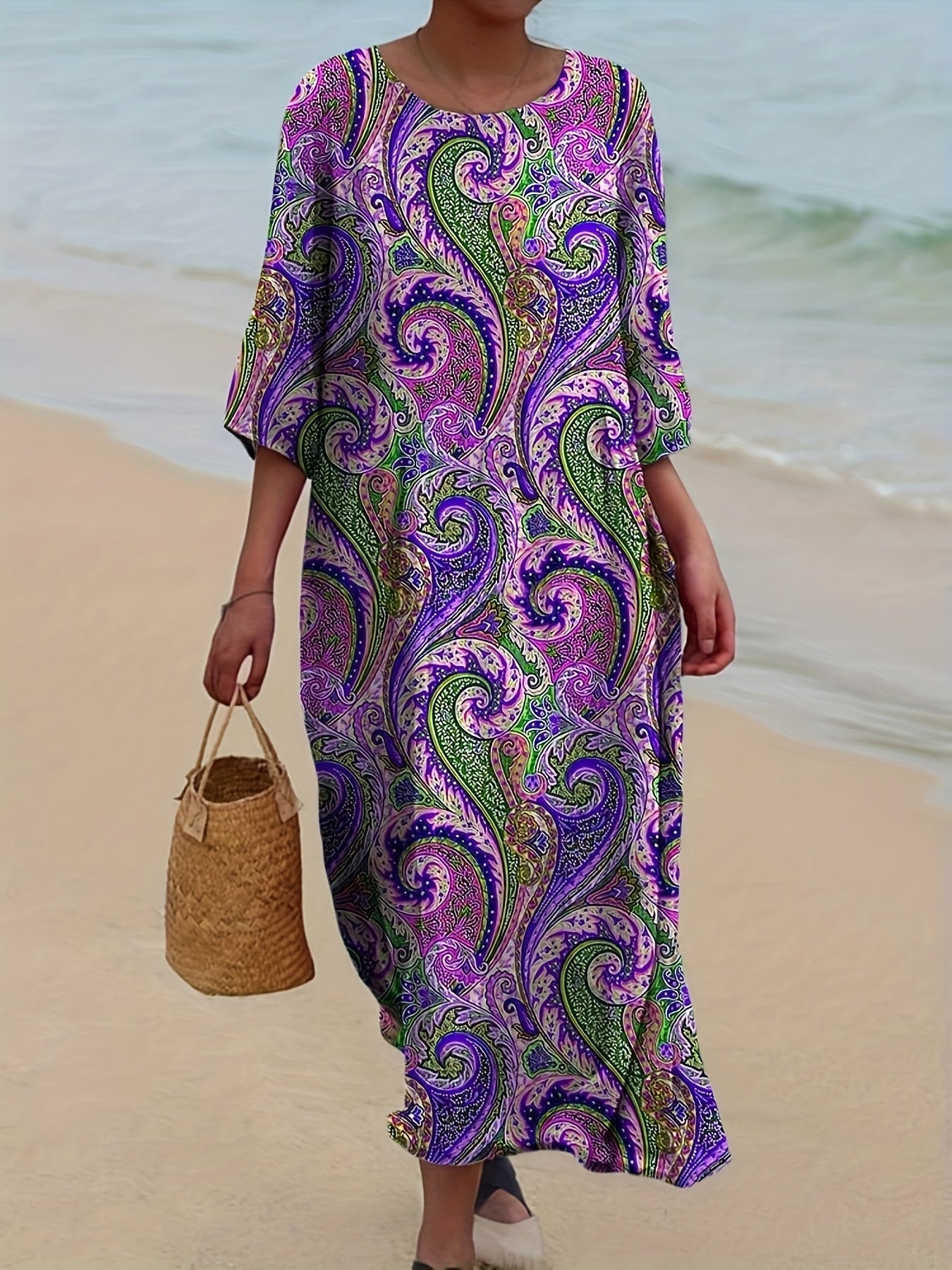 Jasmine | Royal Paisley Flow Maxi Dress