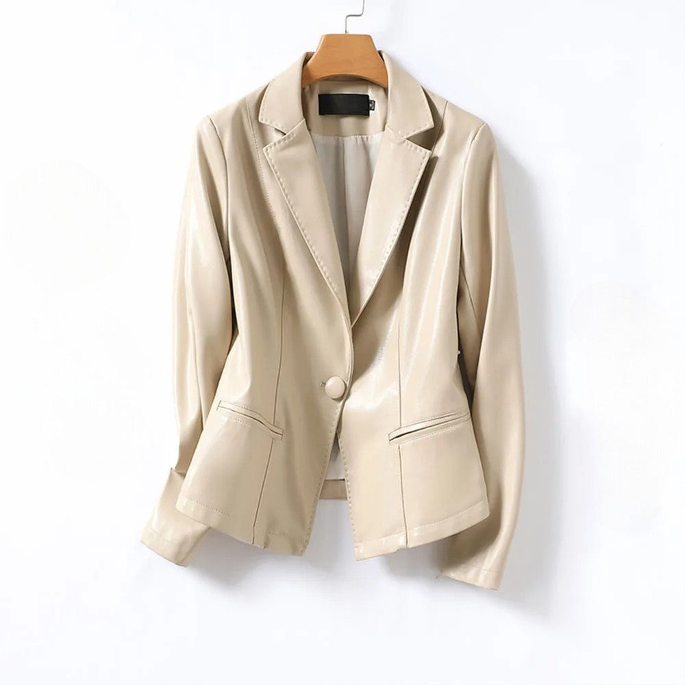 Vera Lambskin Leather Blazer