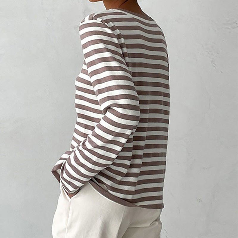 Bella Chic Striped Long-Sleeve Shirt