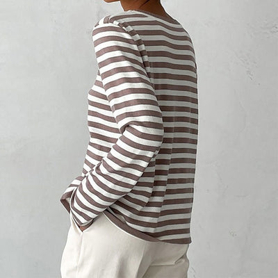 Bella Chic Striped Long-Sleeve Shirt