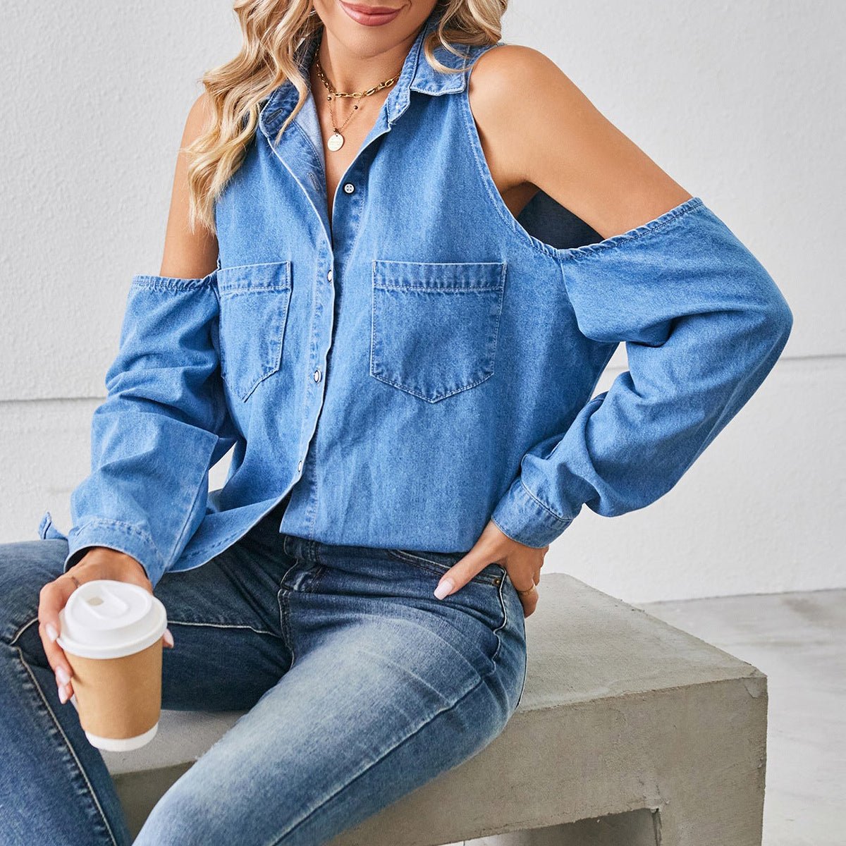 Bella Coral Crush Denim Shirt
