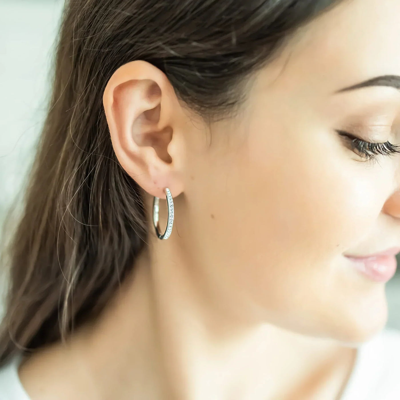 Sorel Pave Earrings | White Gold 14k