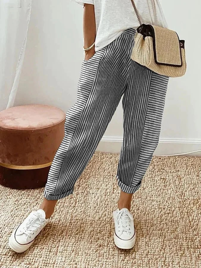 Lora™ - Striped Linen Pants