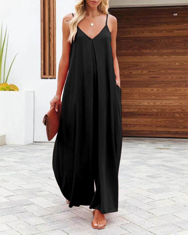 Women's Jumpsuit - Spaghetti Straps - Flowing Silhouette