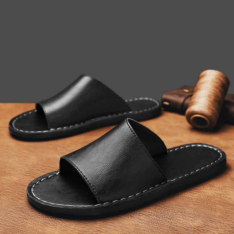 Paros Leather Slide Sandal