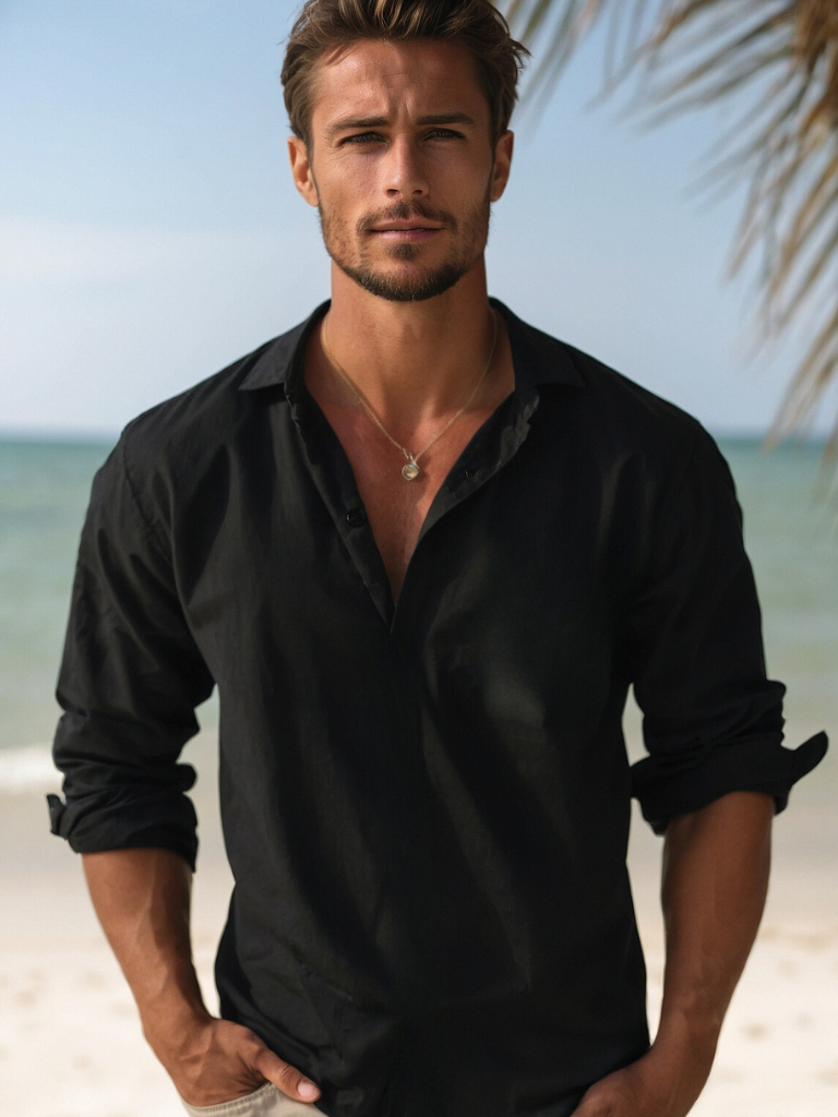 Men's Cozy Shirt - Breathable, Lightweight, Casual Beachwear