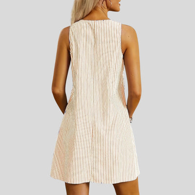Felicia | Sleeveless Striped Pocket Dress