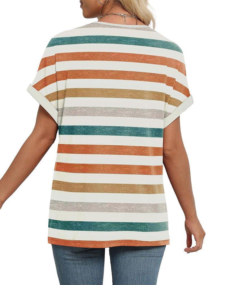 Sophie – Casual Chic Striped V Tee