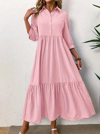 Sophie | Classic Tiered Shirt Maxi Dress